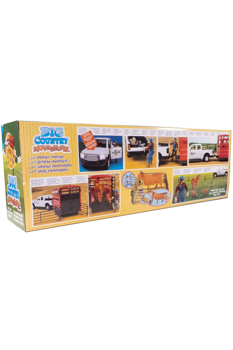 Truck & Cattle Trailer Adventure, 18 Piece Farm Toy Playset, 3+, Alternate, color, Multicolored