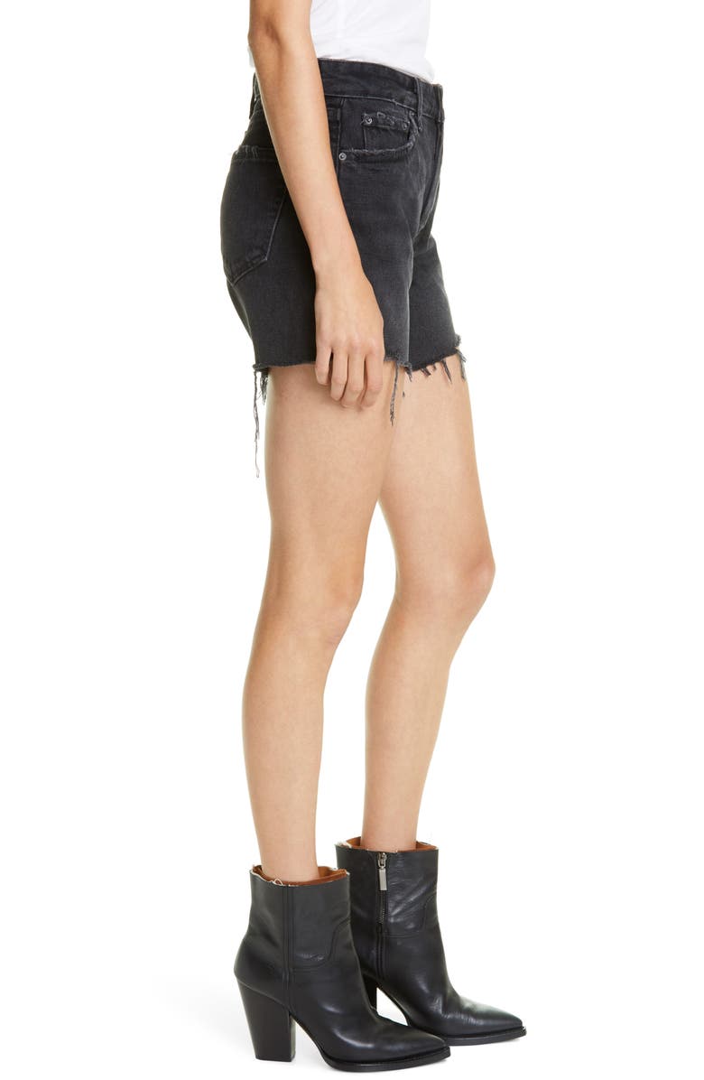 GRLFRND Jourdan Distressed High Waist Cutoff Denim Shorts, Alternate, color,