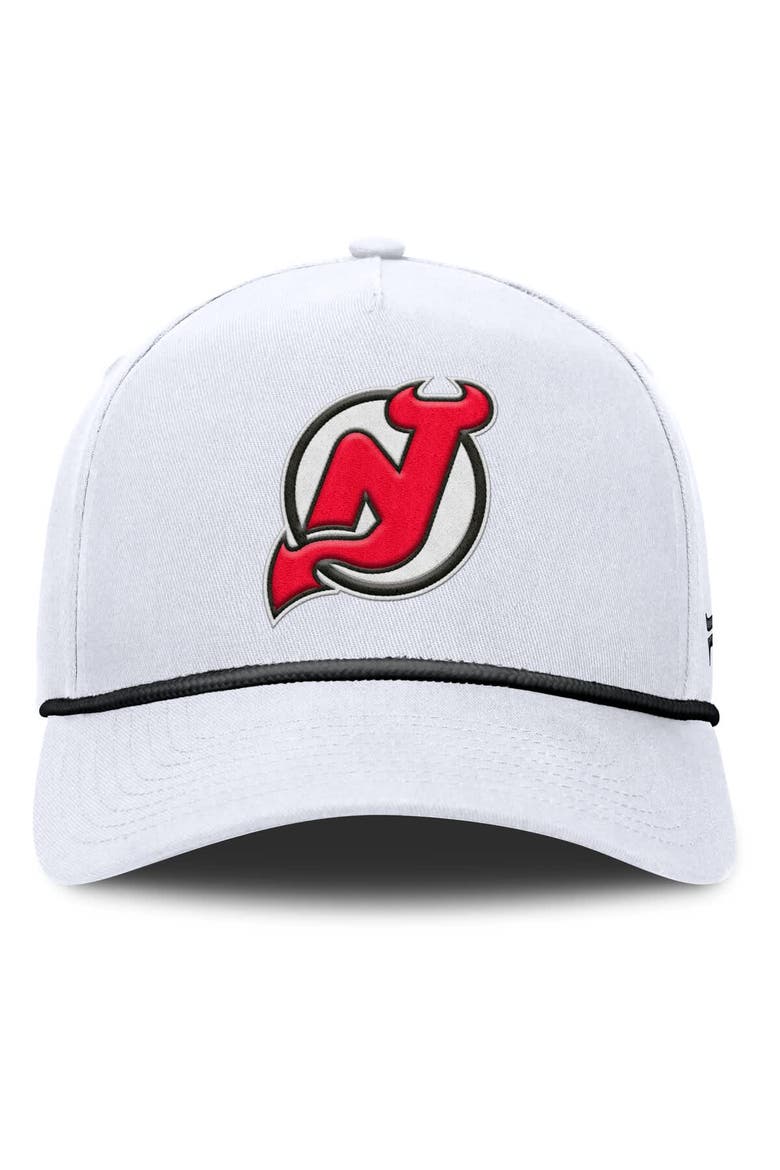 Men's Fanatics White New Jersey Devils Rope A-Frame Adjustable Hat, Alternate, color, White