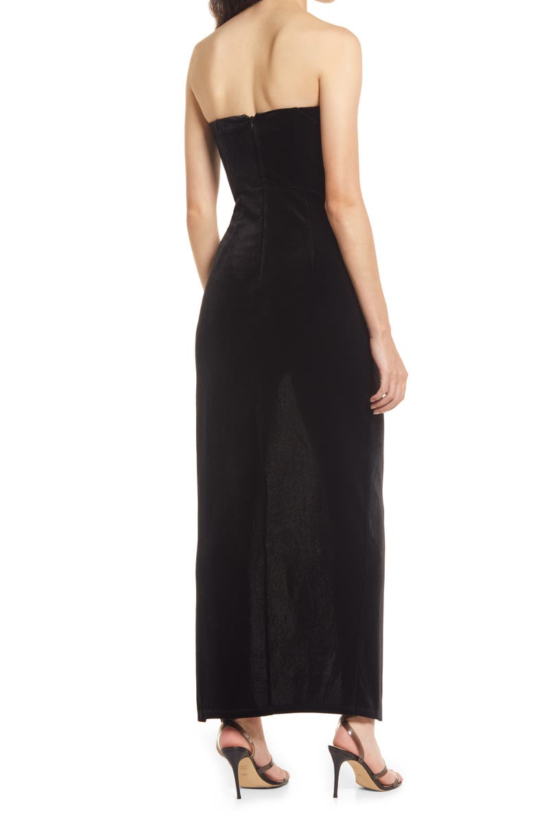 Lulus My Dream Come True Velvet Strapless Dress, Alternate, color, 