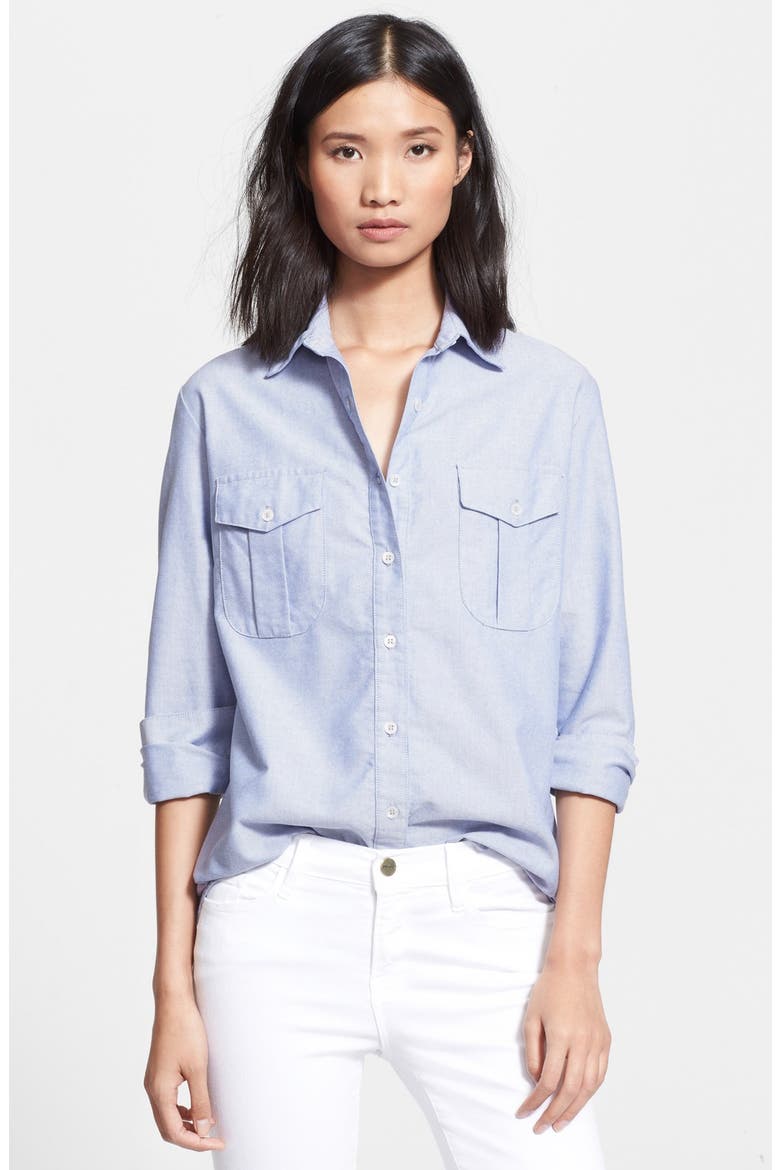 Denim 'Le Boyfriend' Oxford Shirt, Main, color, OXFORD BLUE