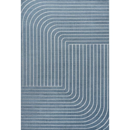 Jonathan Y Odense High-low Minimalist Angle Geometric Indoor/outdoor Area Rug In Dark Blue/cream