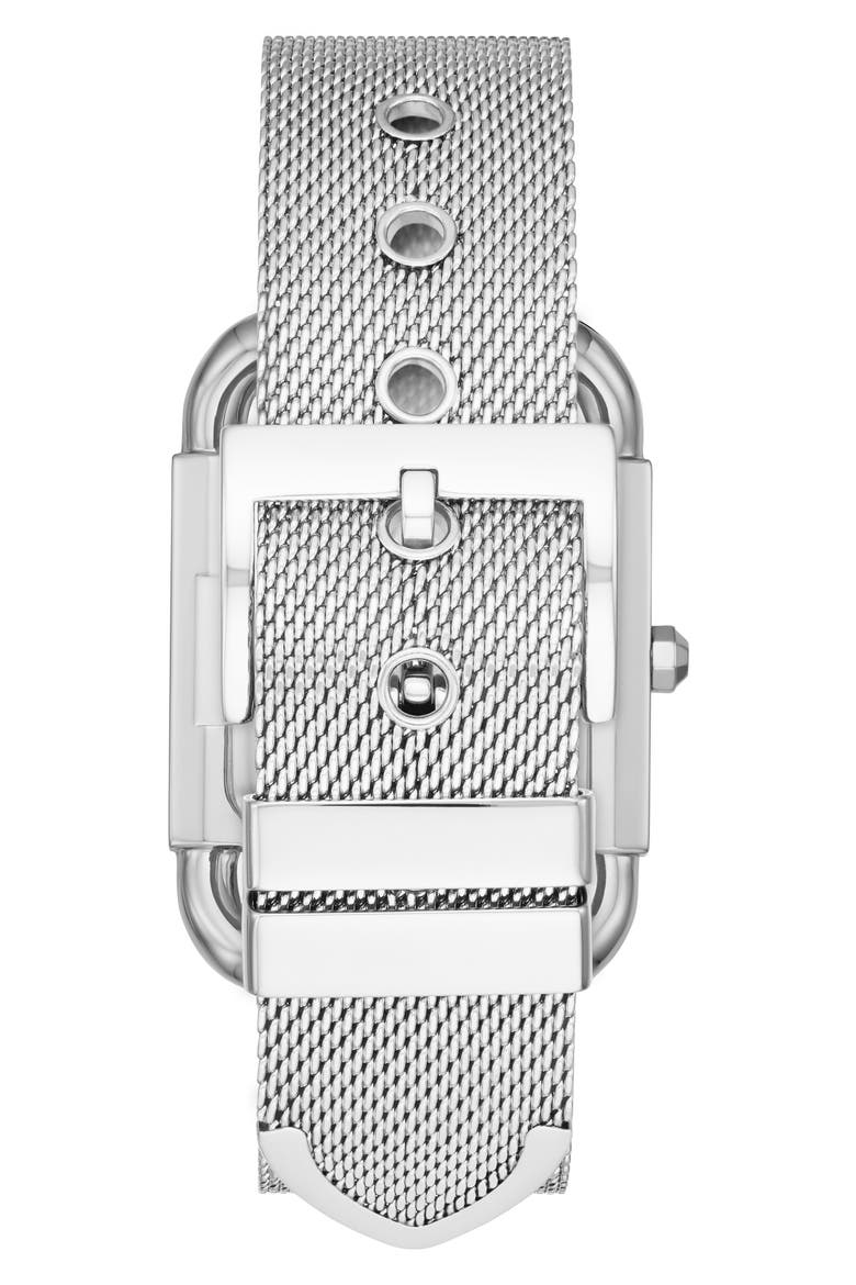 Phipps Leather Strap Watch, 29mm x 41mm, Alternate, color, SILVER/ CREAM