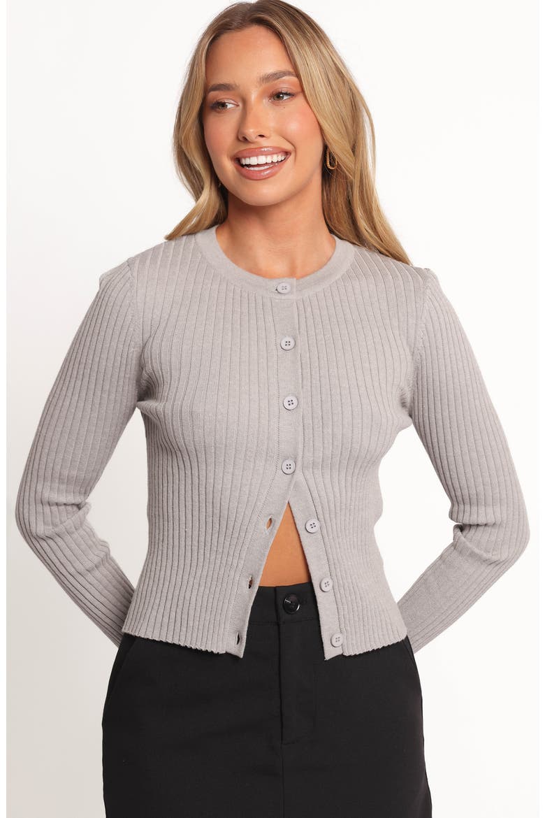 Searie Rib Cardigan, Alternate, color, GREY