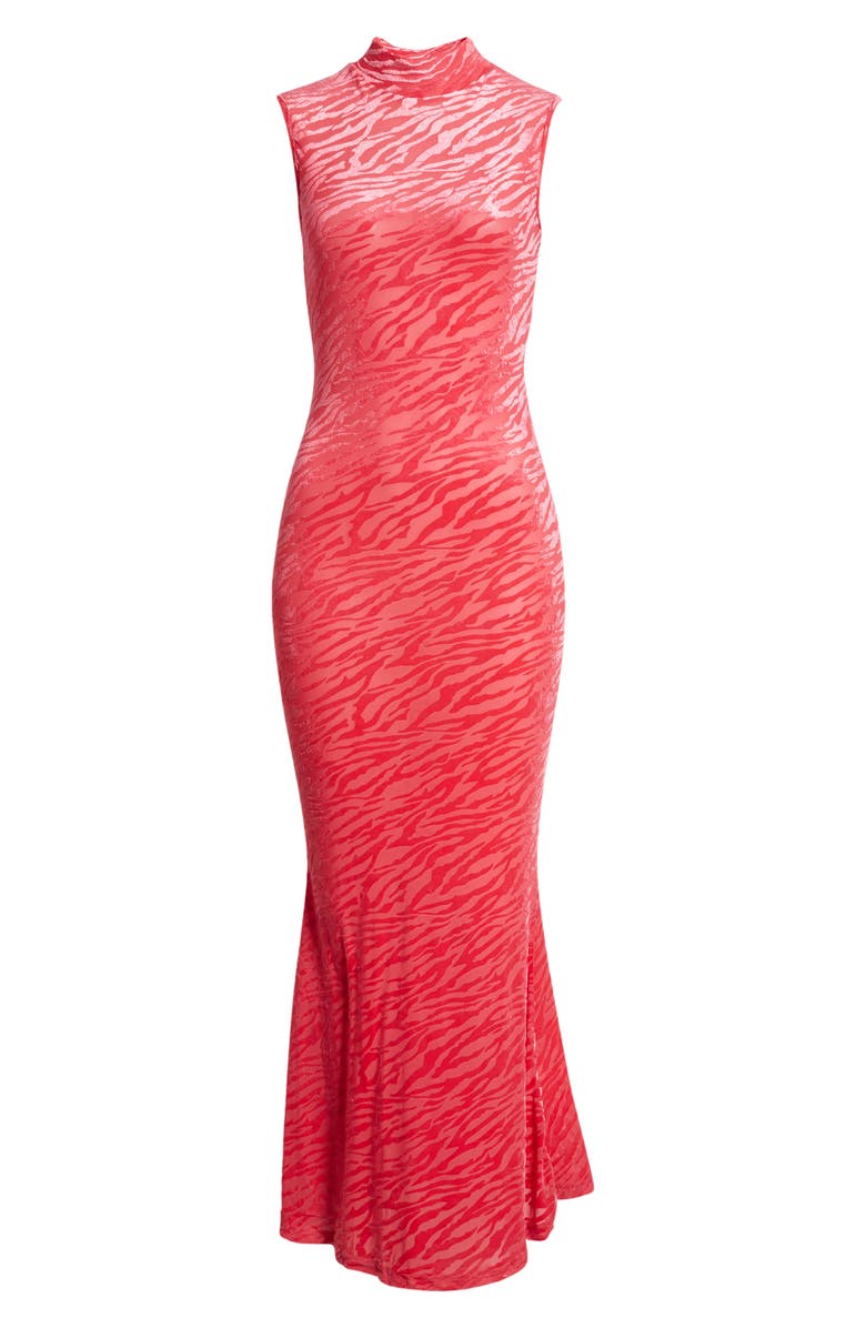 Amy Lynn High Neck Sleeveless Velvet Maxi Dress, Alternate, color, Red