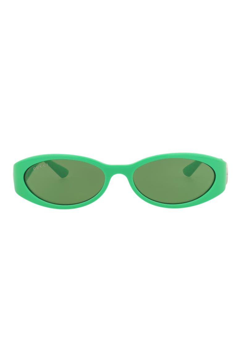 54mm Oval Sunglasses, Main, color, GREEN GREEN GREEN