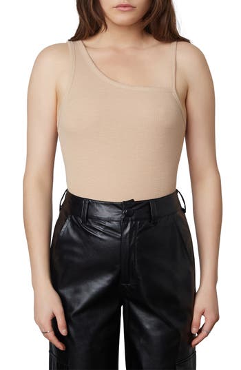 Nia Arizona Cutout Rib Knit Tank In Brown