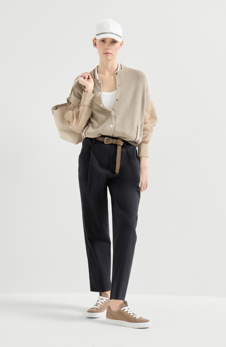 Brunello Cucinelli Five-pocket Track trousers, Alternate, color, Black