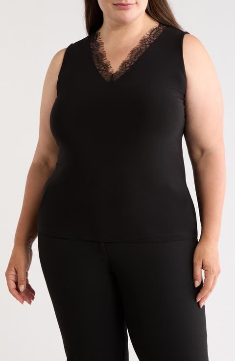 Lace Trim V-Neck Tank
