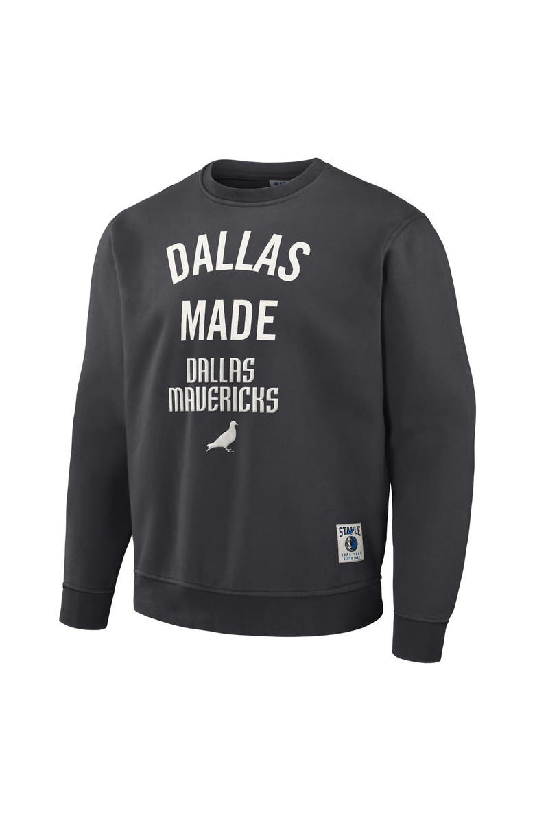 STAPLE Men's NBA x Staple Anthracite Dallas Mavericks Plush Pullover Sweatshirt, Alternate, color, 