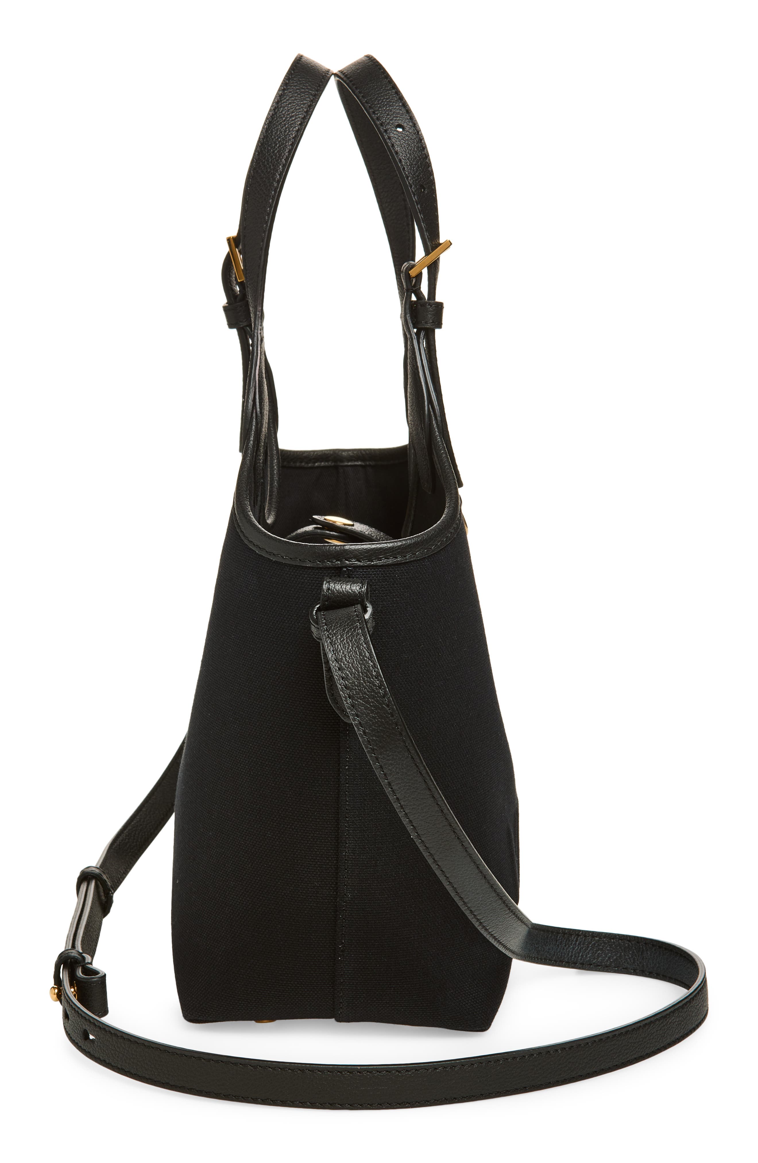 Versace Mini La Medusa Canvas Tote, Alternate, color, Black-Versace Gold