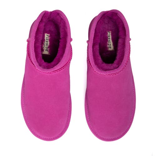 Dearfoams Fireside Kingston Genuine Shearling Platform Bootie In Mystic Purple