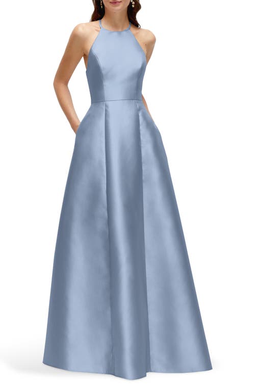 Alfred Sung A-line Satin Gown In Cloudy