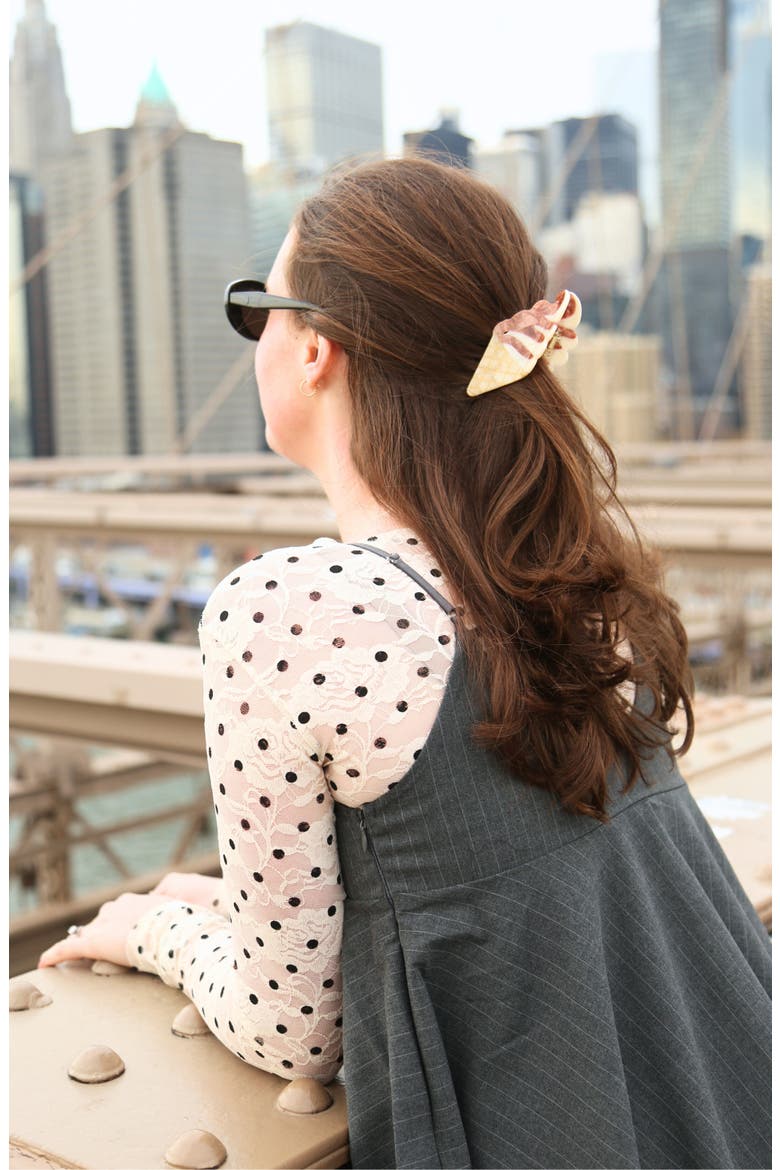 Soft Serve Ice Cream Hair Claw Clip, Alternate, color, BROWN/ CREAM