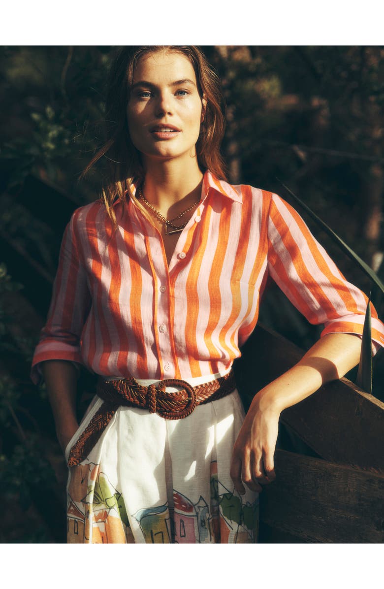 Boden Verity Linen Midi Skirt, Alternate, color, 