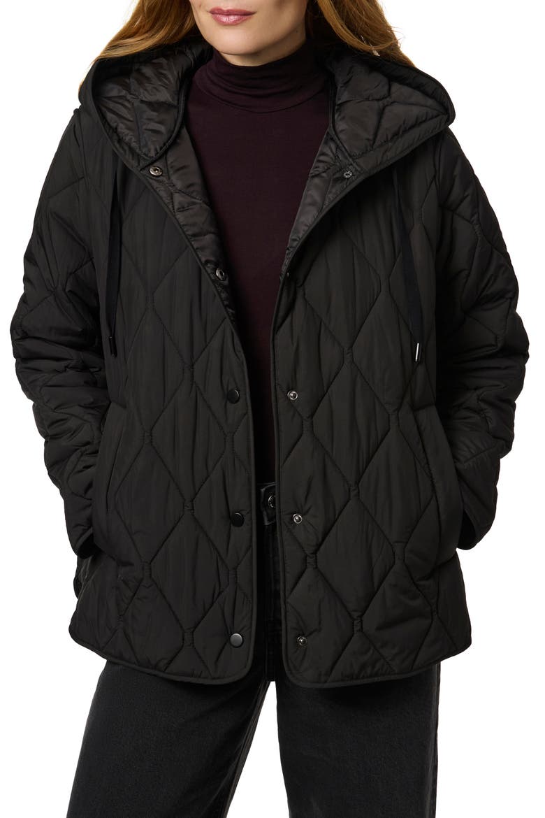 Ashbury Diamond Quilted Hooded Liner Jacket, Main, color, BLACK