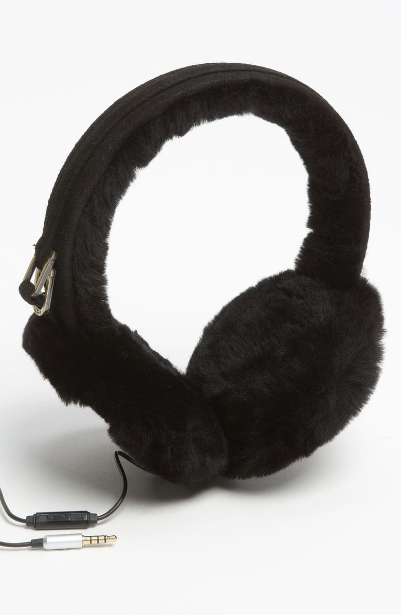 UGG<sup>®</sup> Australia Leather & Shearling Tech Earmuffs, Main, color, 