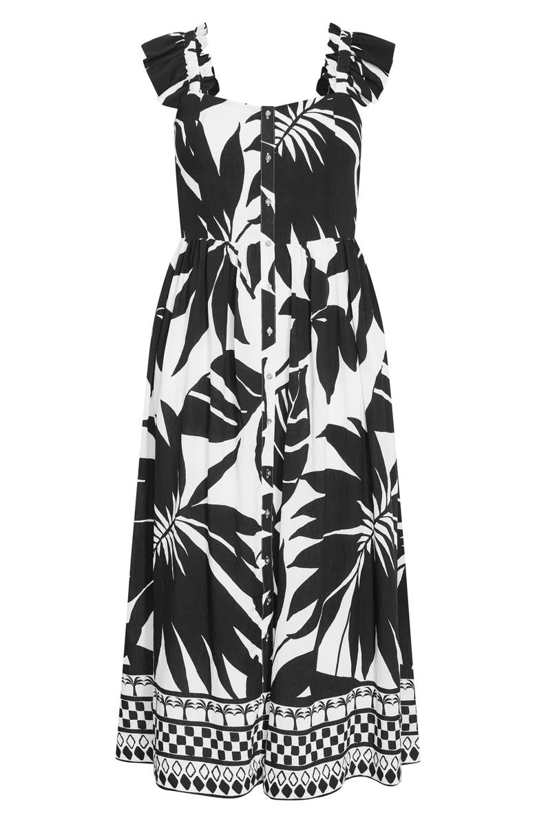 City Chic Mirage Print Maxi Dress, Alternate, color, Island Oasis Bdr