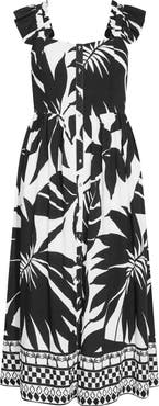 City Chic Mirage Print Maxi Dress