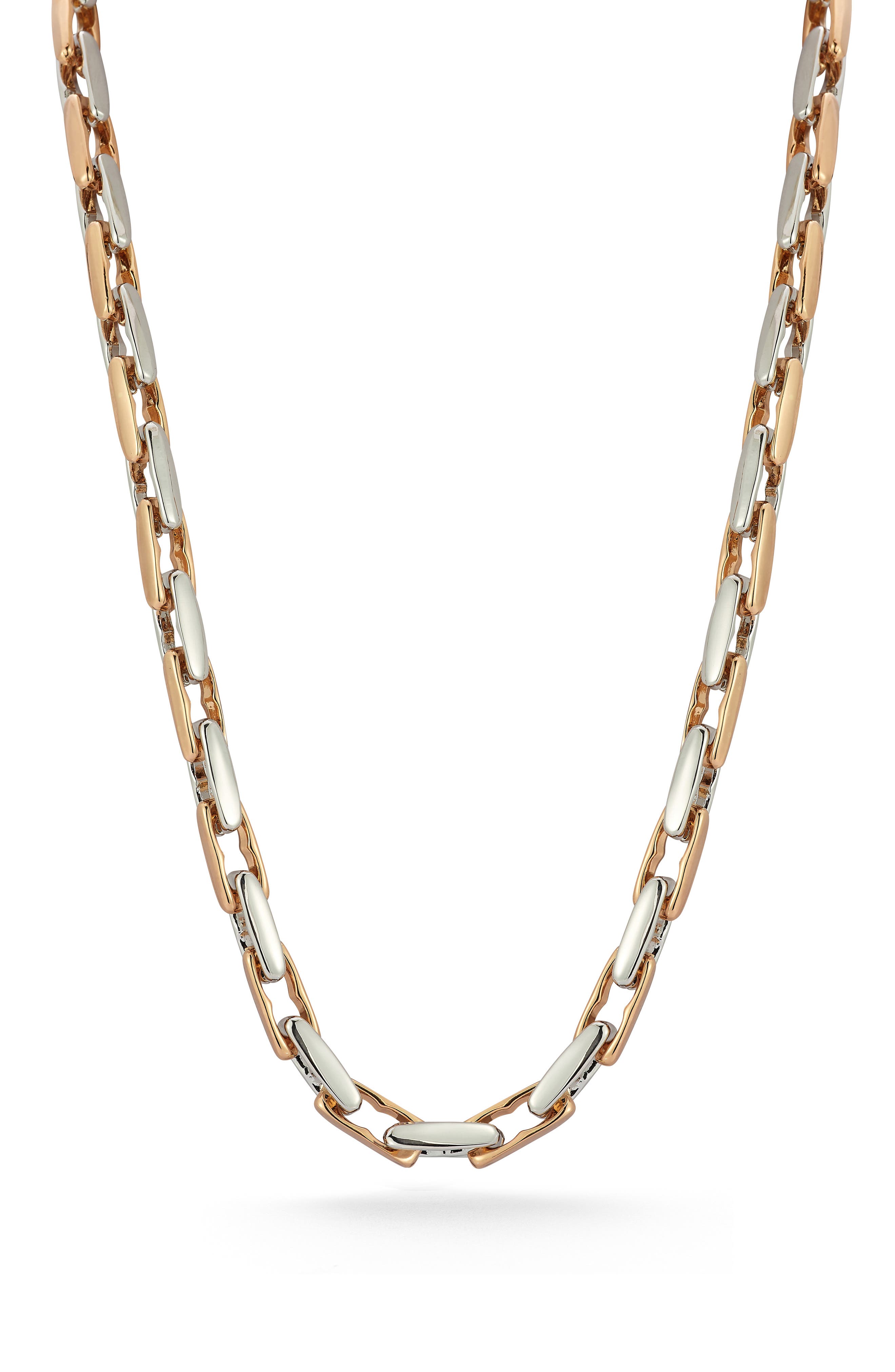 Two Tone Plated Link Necklace
