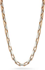 CHLOE AND MADISON Two Tone Plated Link Necklace