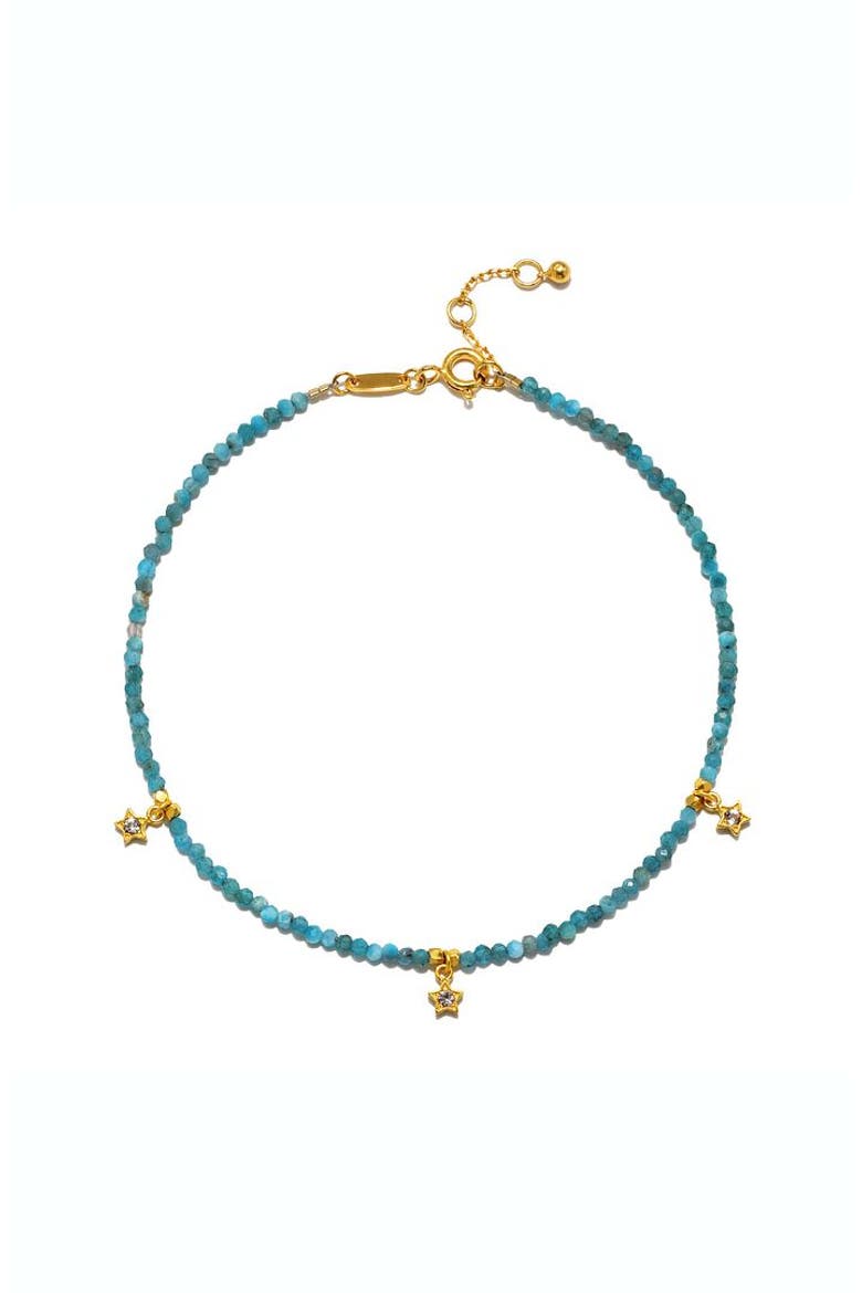 Blue moonstone anklet, Main, color, Blue