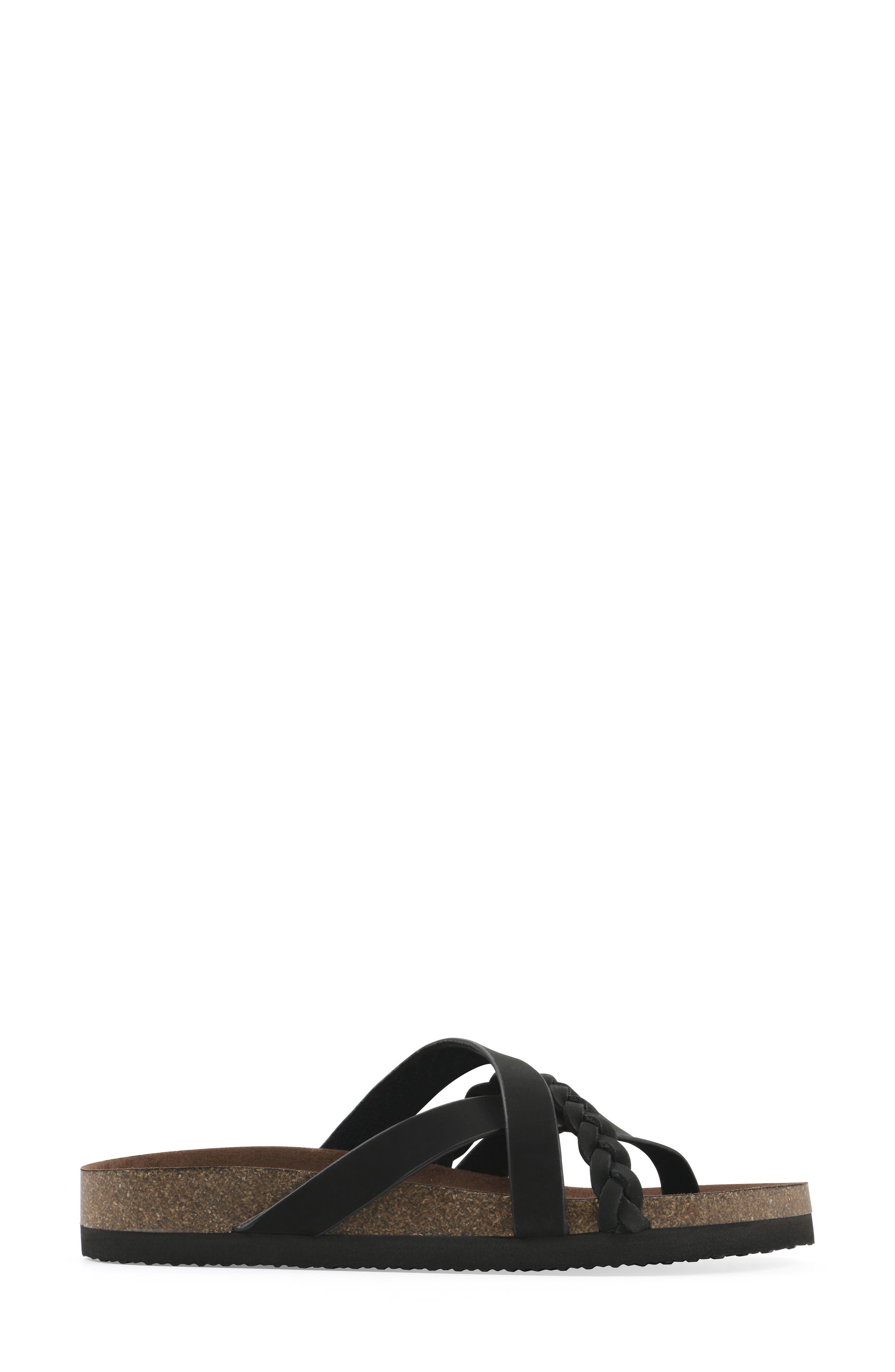 White Mountain Footwear Halogen Slide Sandal, Alternate, color, Black/ Nubuck