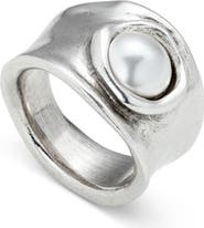 UNODE50 Sterling Silver-Plated Ring with Crystal
