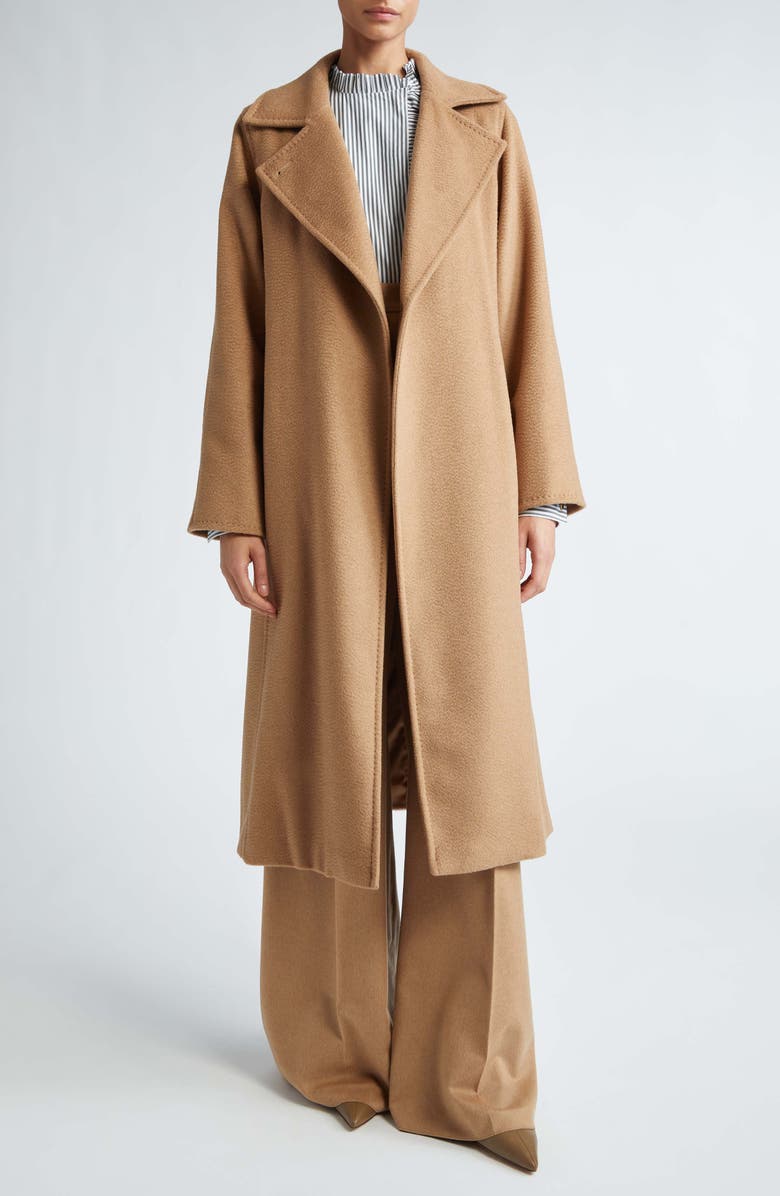 Max Mara Manuela Camel Hair Wrap Coat, Alternate, color, Camel