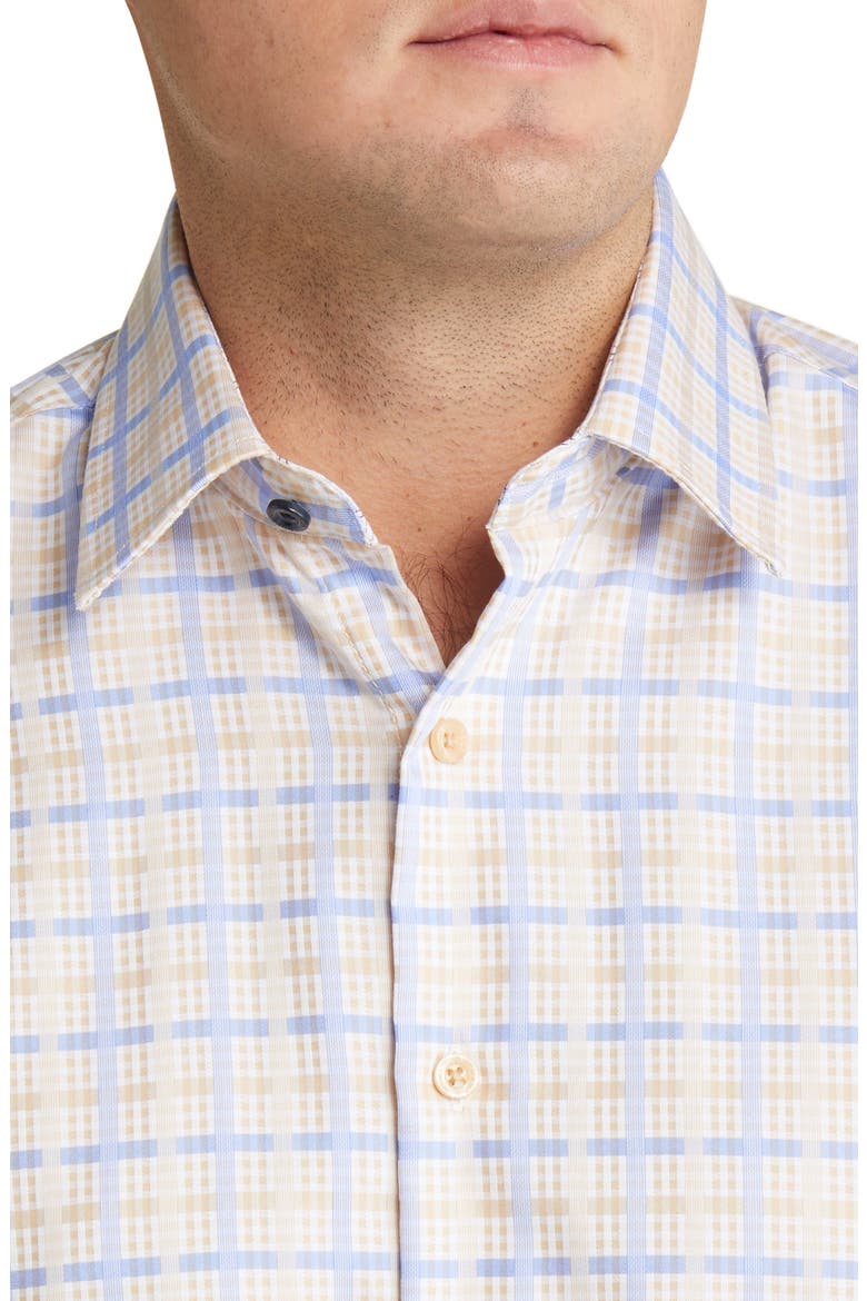 Men's Tailored Fit Plaid Dress Shirt, Alternate, color, TAN