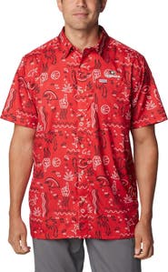 Columbia Men's Columbia Red Georgia Bulldogs Super Slack Tide Omni-Wick Button-Up Shirt