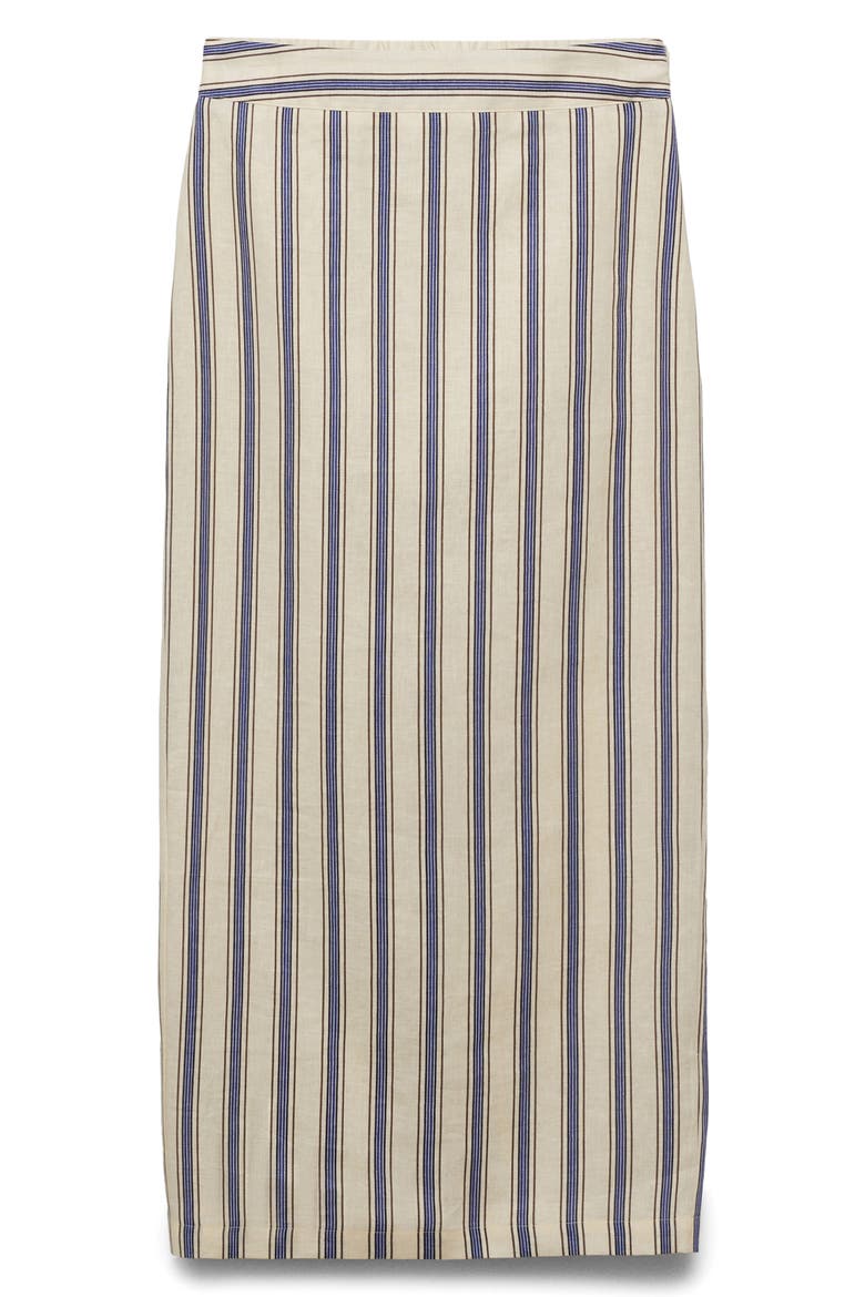 Stripe Linen Midi Skirt, Alternate, color, ECRU