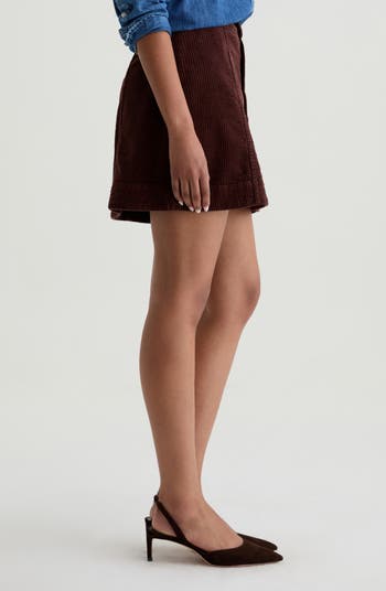 Evie Button Front Corduroy Skirt