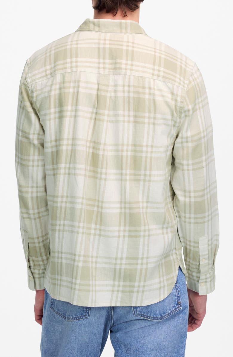 Madewell Plaid Cotton Work Shirt, Alternate, color, Dusty Celadon