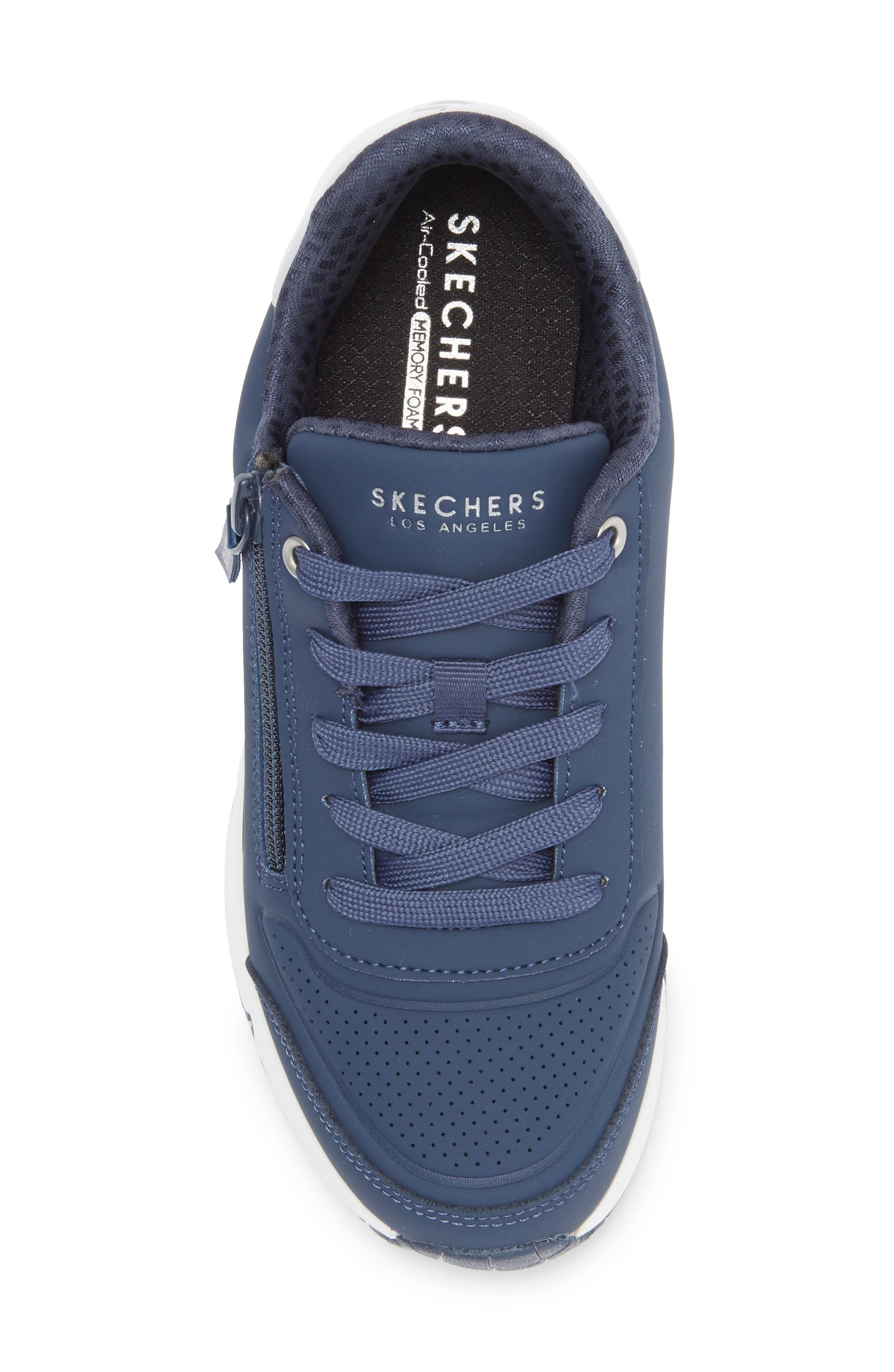 SKECHERS Kids' Uno Gen1 Zip Sneaker, Alternate, color, Navy