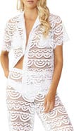 PQ SWIM Sheer Lace Cover-Up Shirt