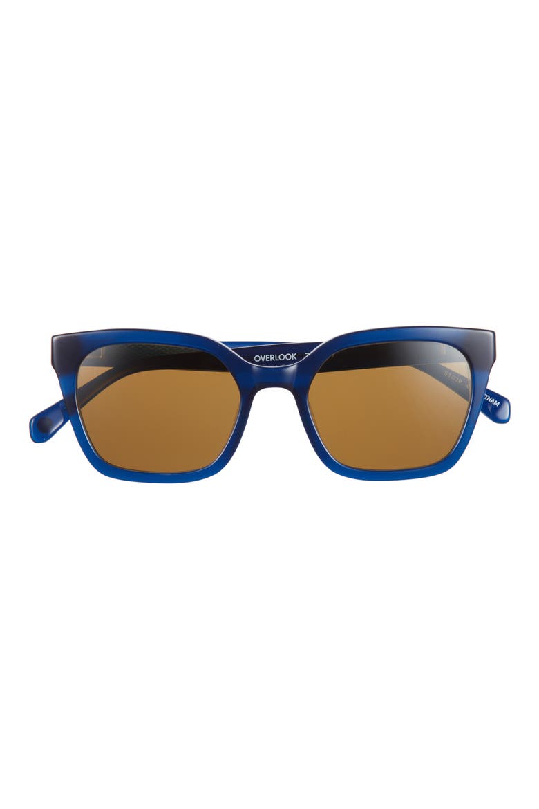 Overlook 50mm Polarized Cat Eye Sunglasses, Main, color, MIDNIGHT BLUE / BROWN
