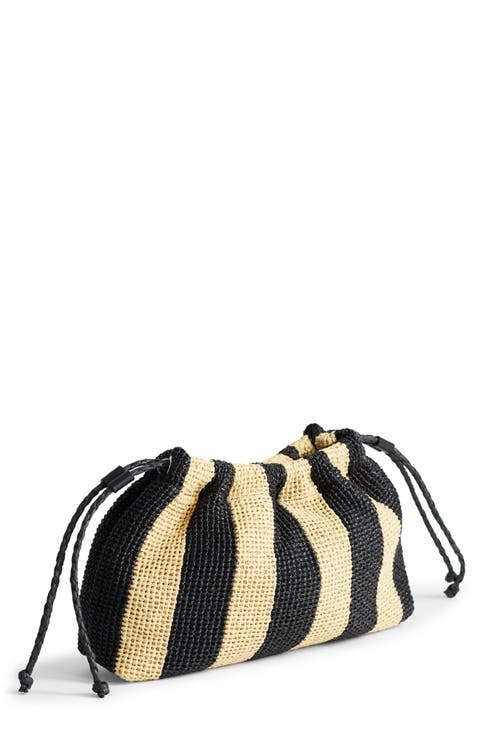 Jay Stripe Straw Clutch