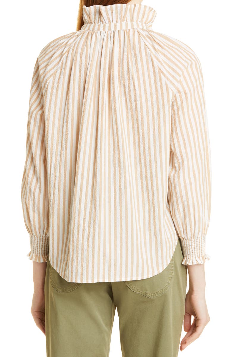 Veronica Beard Calisto Ruffle Collar Blouse, Alternate, color,