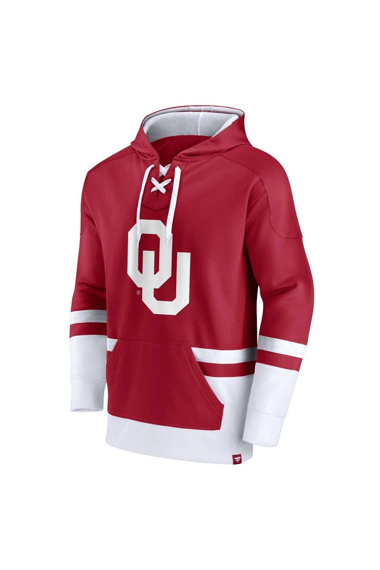 Men's Fanatics Branded Crimson Oklahoma Sooners First Battle Pullover Hoodie, Alternate, color, Crimson