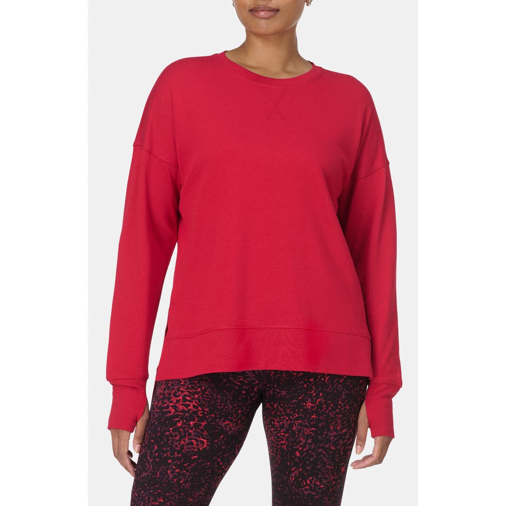 Sweaty Betty After Class Crop Sweatshirt Pepper Red In Red