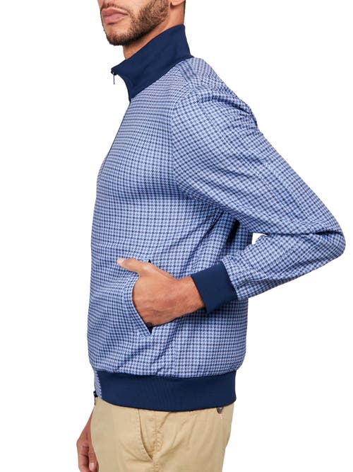 Construct Houndstooth Track Jacket In Blue
