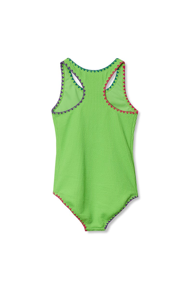 Lands' End Girls Chlorine Resistant Racerback One Piece Swimsuit, Alternate, color, Electric Lime