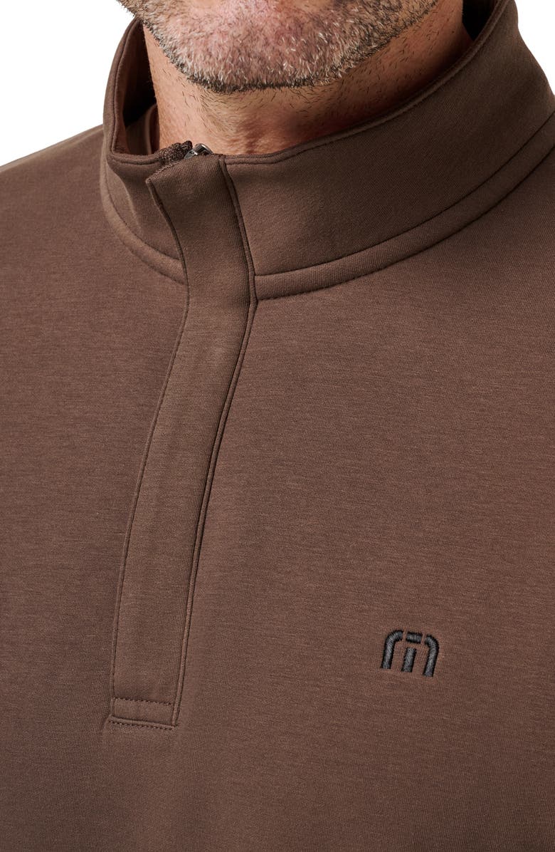TravisMathew Cloud 2.0 Quarter Zip Pullover, Alternate, color, Chocolate Brown