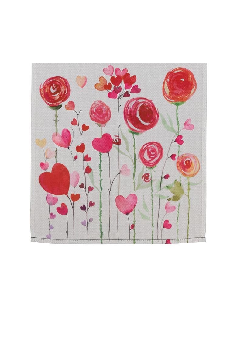 Northlight Roses and Hearts Floral "Welcome" Outdoor Garden Flag 18" x 12.5", Alternate, color,