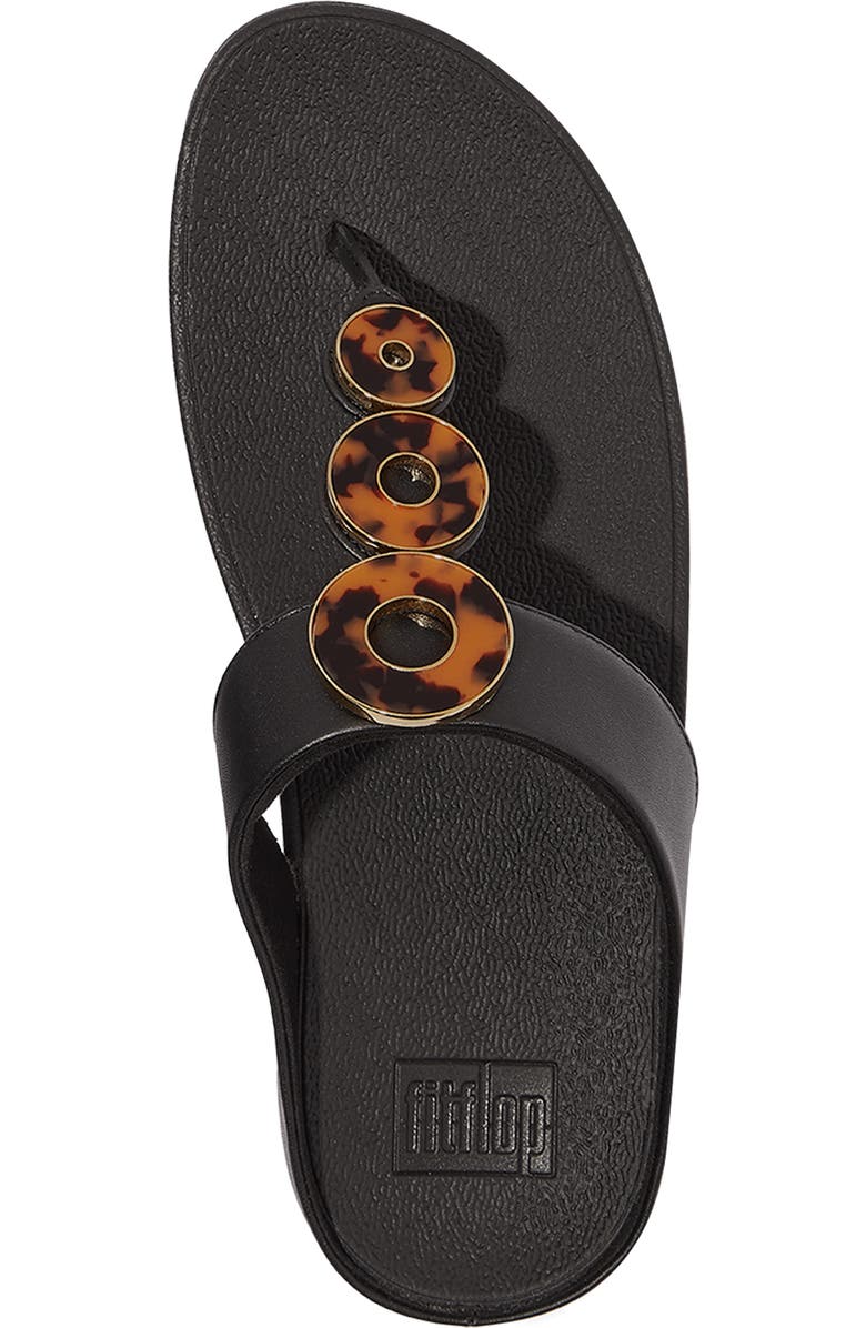 FitFlop Fino Resin Hoop Lea Sandal, Alternate, color, All Black