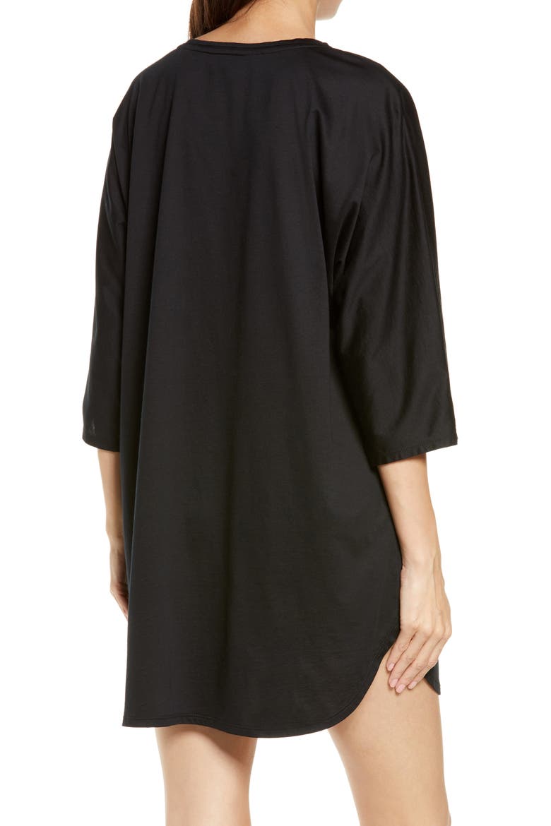 Bliss Cotton & Modal Sleep Shirt, Alternate, color, BLACK