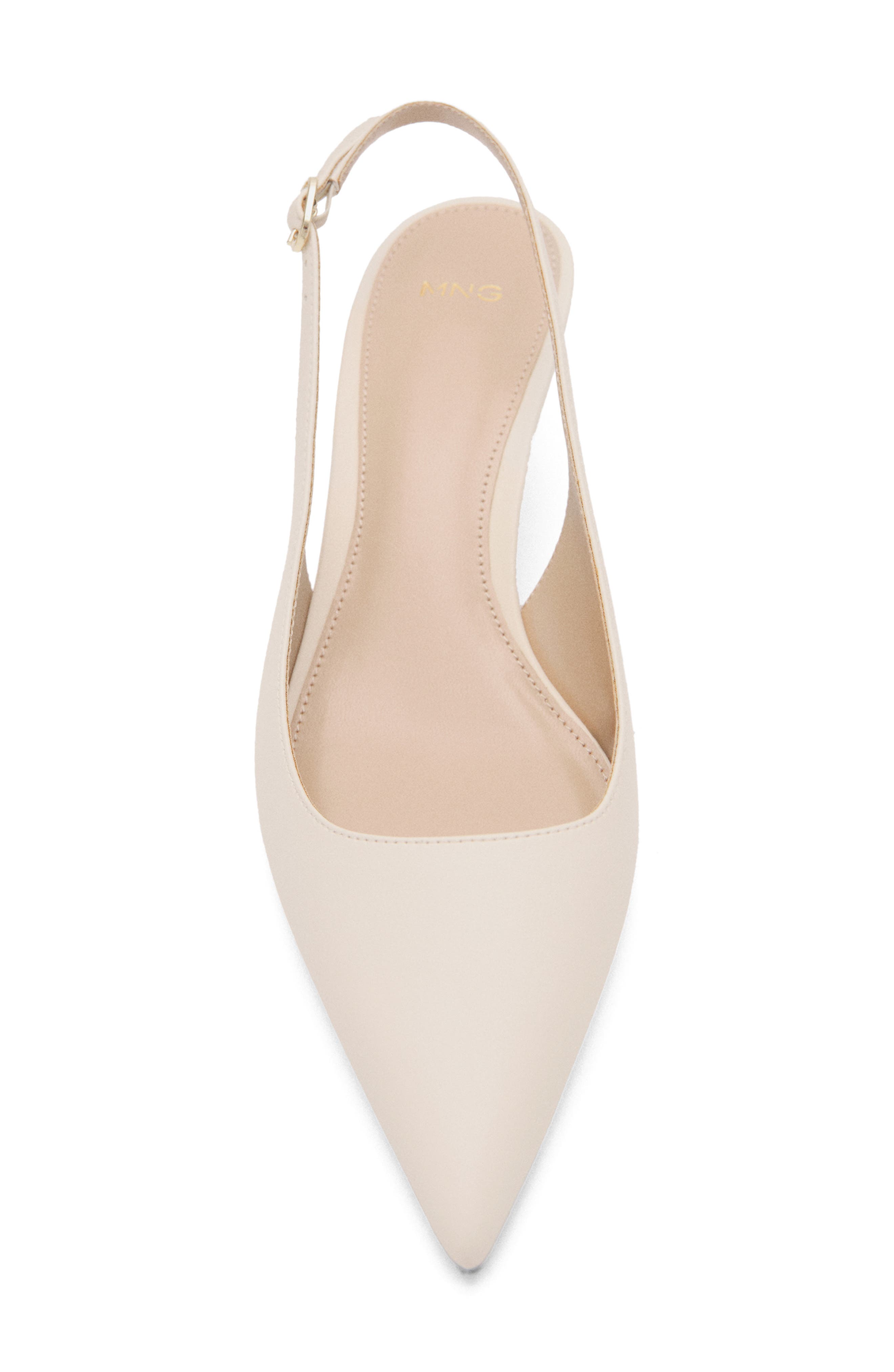 MANGO Mona Slingback Pump, Alternate, color, Ecru