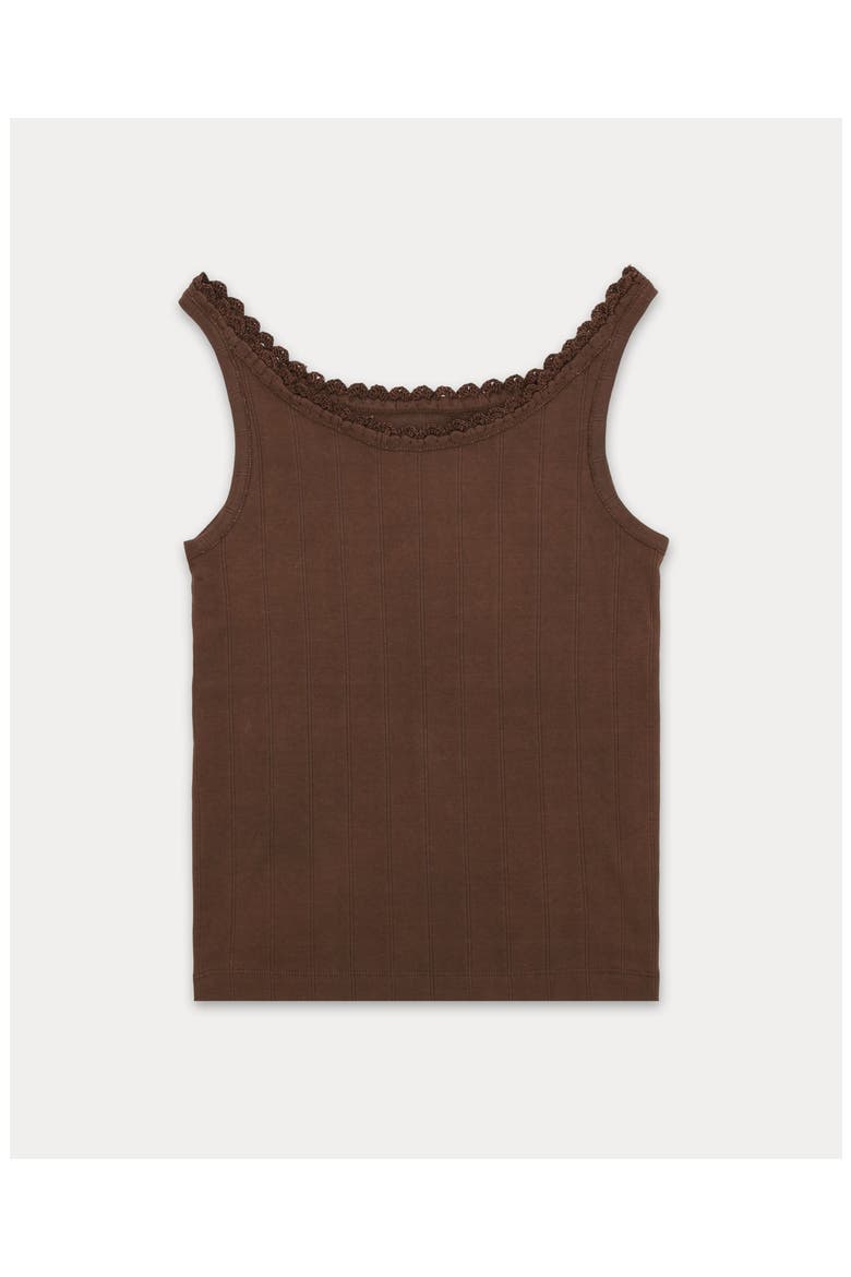 Claire Wide Ribbed Jersey Tank Top, Main, color, Dark Brown