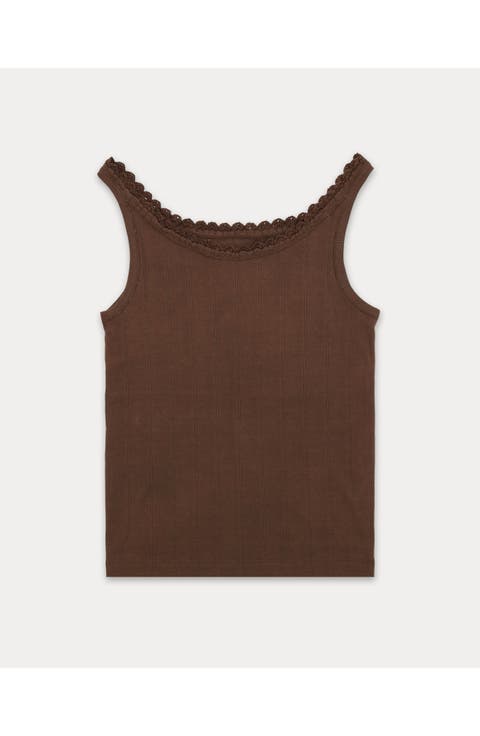Claire Wide Ribbed Jersey Tank Top